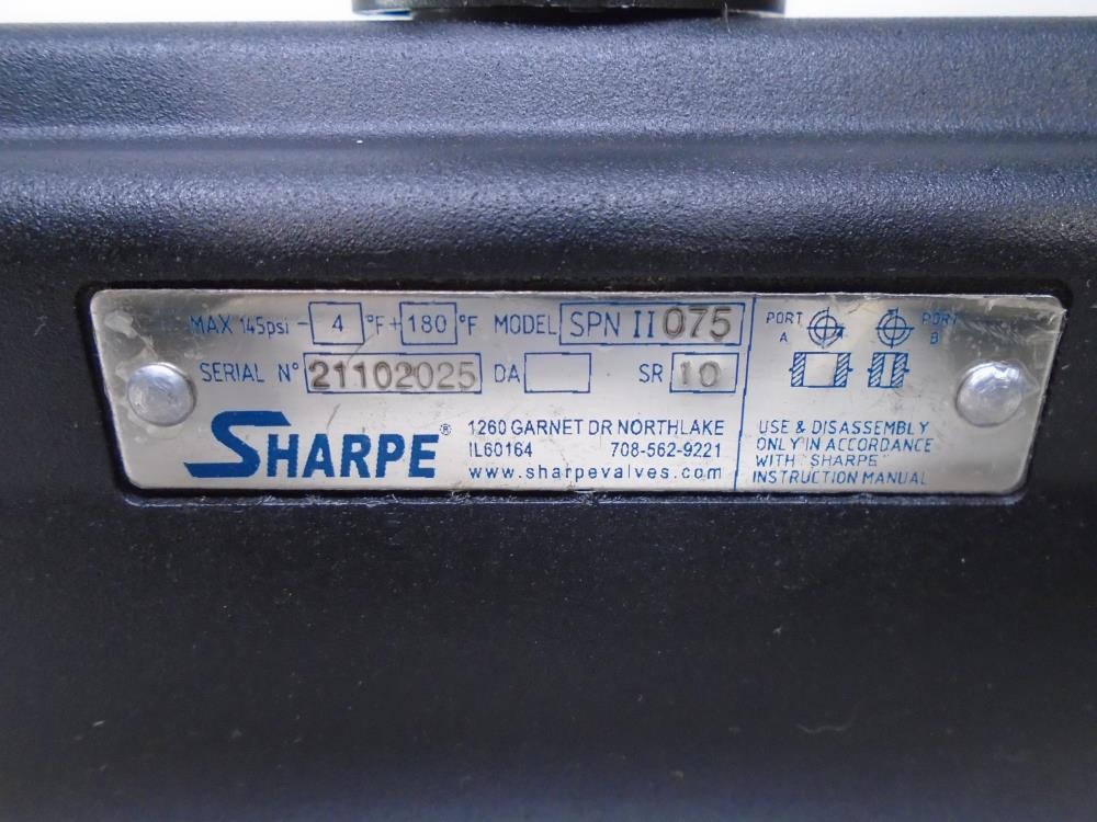 Sharpe SPN II 075 Pneumatic Actuator, Max 145 PSI, SR 10
